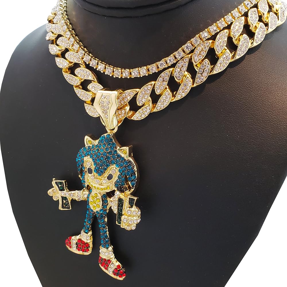 BLINGFACTORY Hip Hop Iced Large Punky Style Pendant w/ 18